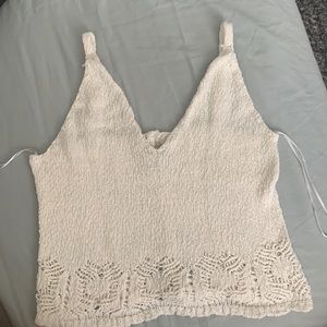 Rib knit tank top white American Rag Cie XXL